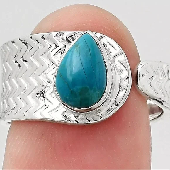 Peruvian opal sterling silver adjustable ring - Picture 3 of 3